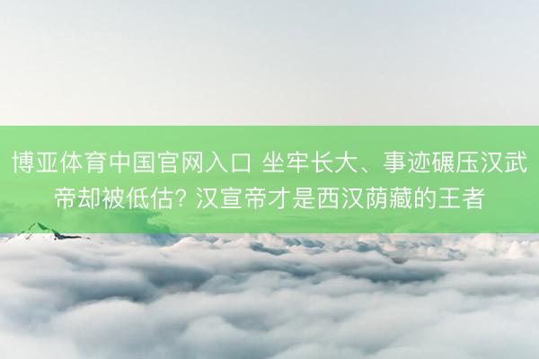 博亚体育中国官网入口 坐牢长大、事迹碾压汉武帝却被低估? 汉宣帝才是西汉荫藏的王者