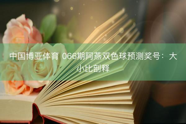 中国博亚体育 066期阿燕双色球预测奖号：大小比剖释