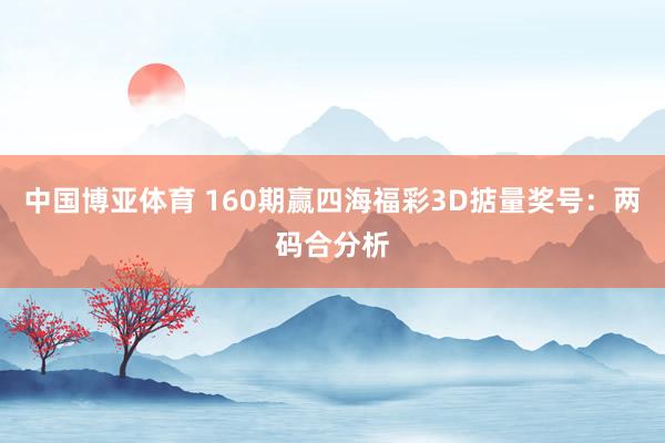 中国博亚体育 160期赢四海福彩3D掂量奖号：两码合分析